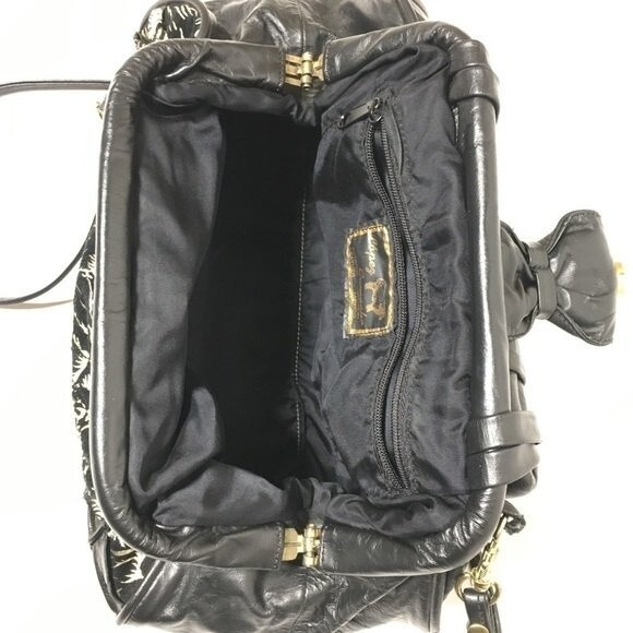 Lopez Camacho Gold Floral Design Leather Bag - Picture 8 of 15